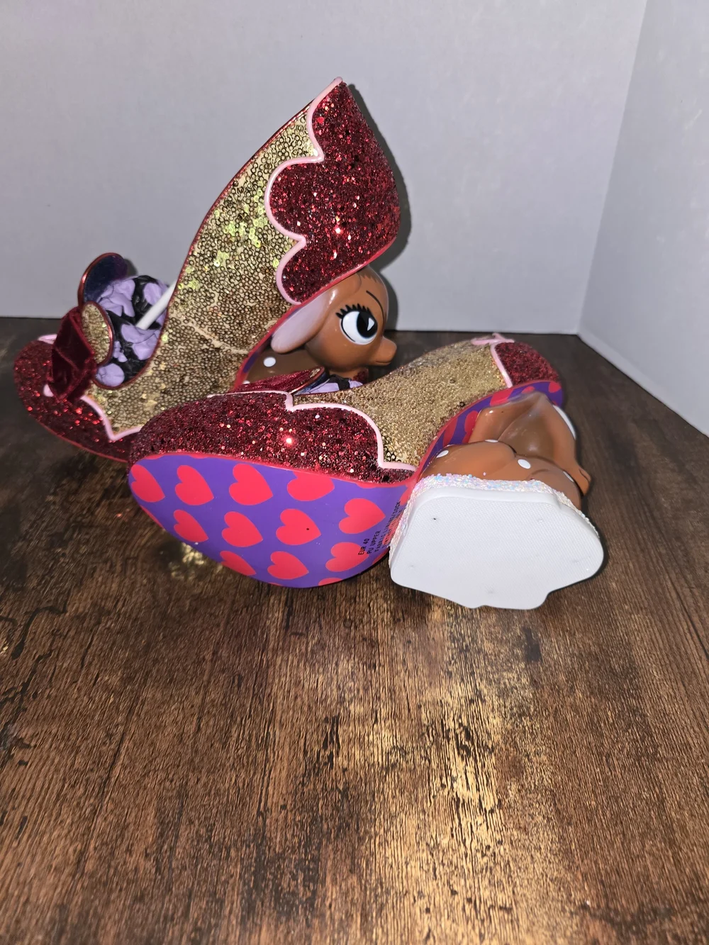 Irregular Choice Baby Deer Glitter Red Bow Heels - Picture 9 of 10
